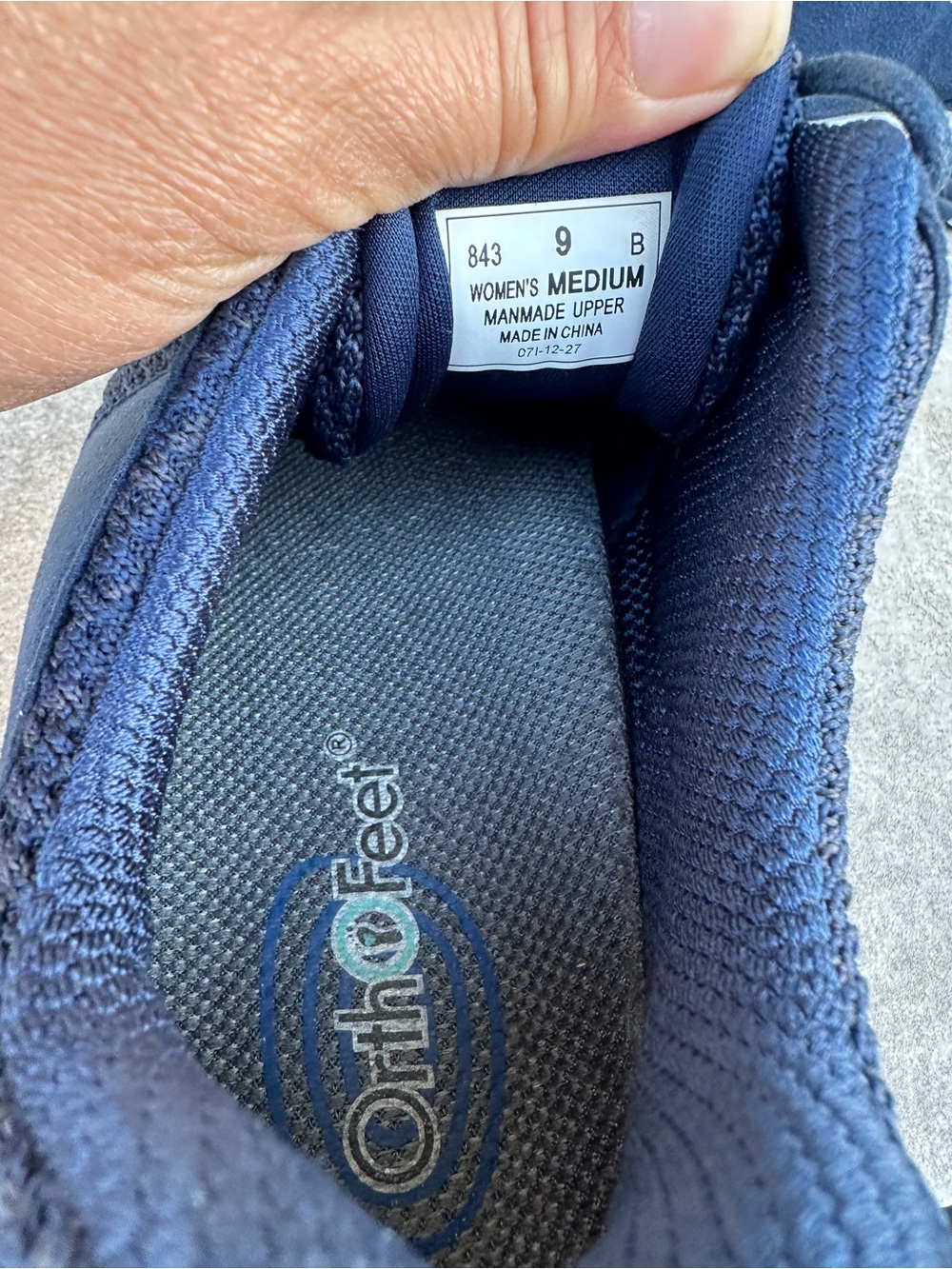 Orthofeet Francis No-Tie navy sneakers size 9B - Picture 6 of 6